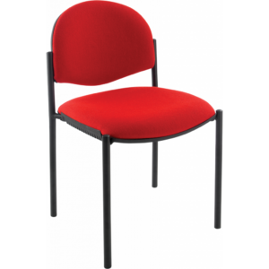 Meeting chair with red seat and black frame