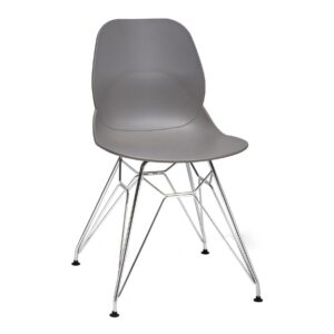 Linton Grey Chrome leg canteen chair