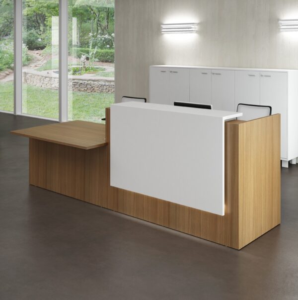 Z2 Straight Reception Counter with End Low Counter - Ergonomic Office ...