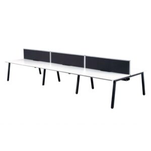 Office Interiors Double bench system white and black